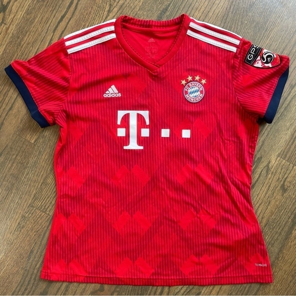 adidas Tops - Adidas UEC FC Bayern Munich Home GPS Adult Soccer Jersey (Red) Large